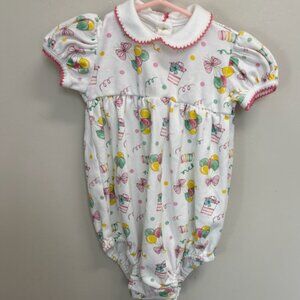 Baby Threads 12 Months Pink Bubble Romper Birthday Pima Cotton
